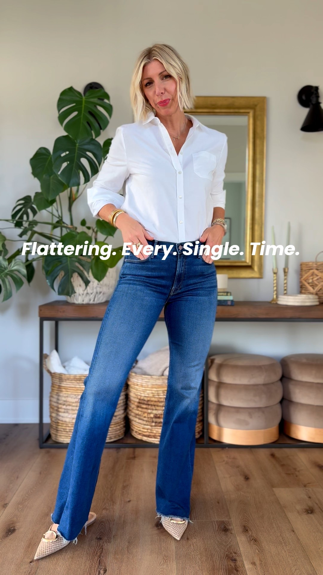 💙 Dark Flare | Legs-for-days | Fall Icon

Tuck in a blouse, add a boot = outfit done ✔️

Fit Tip: Flares should start below the knee + hit just above the floor

These jeans have the right amount of stretch & fit true to size. I’m 5’10” for height reference 
Tap to shop my most flattering jean for fall. #FallStyleOver40

#LTKOver40 #LTKautumn #LTKWorkwear