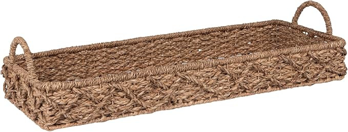 Creative Co-Op Bankuan Rope Diamond Weave Tray with Handles | Amazon (US)