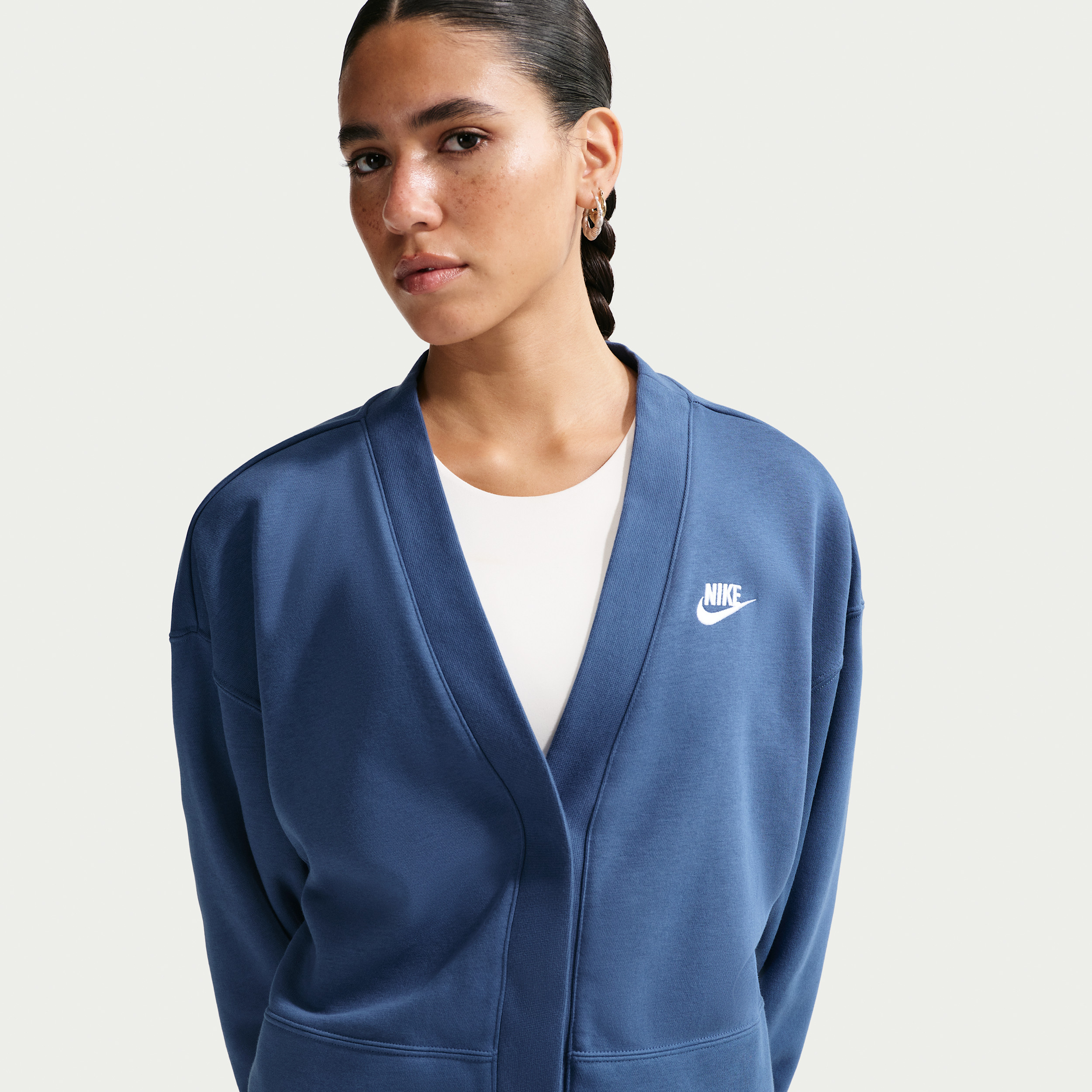 Women's Nike Sportswear Club Fleece Loose Cardigan in Blue | IF5455-461 | Nike (US)