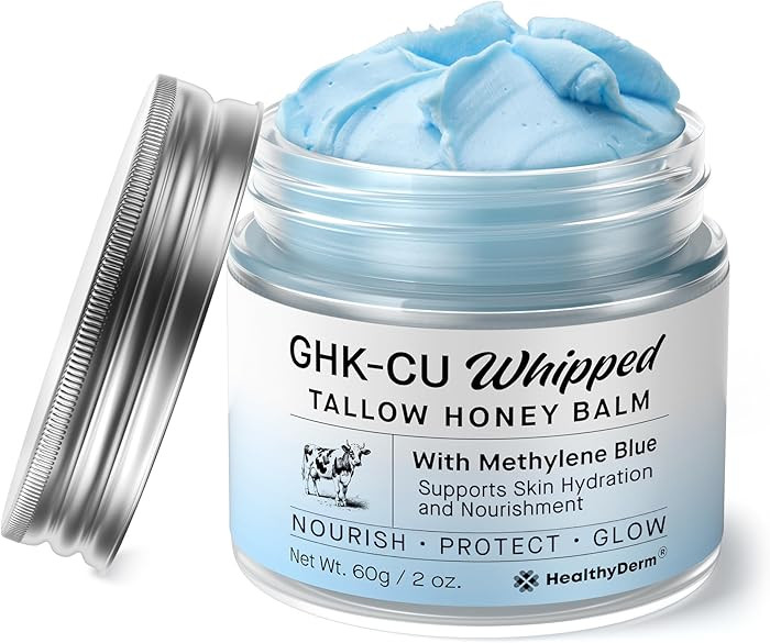 Copper Peptides GHK-Cu Beef Tallow for Skin: Blue Balm with Methylene Blue, Manuka Honey & Vitami... | Amazon (US)