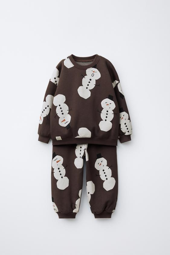 SNOWMEN PRINT JOGGING SET | Zara US