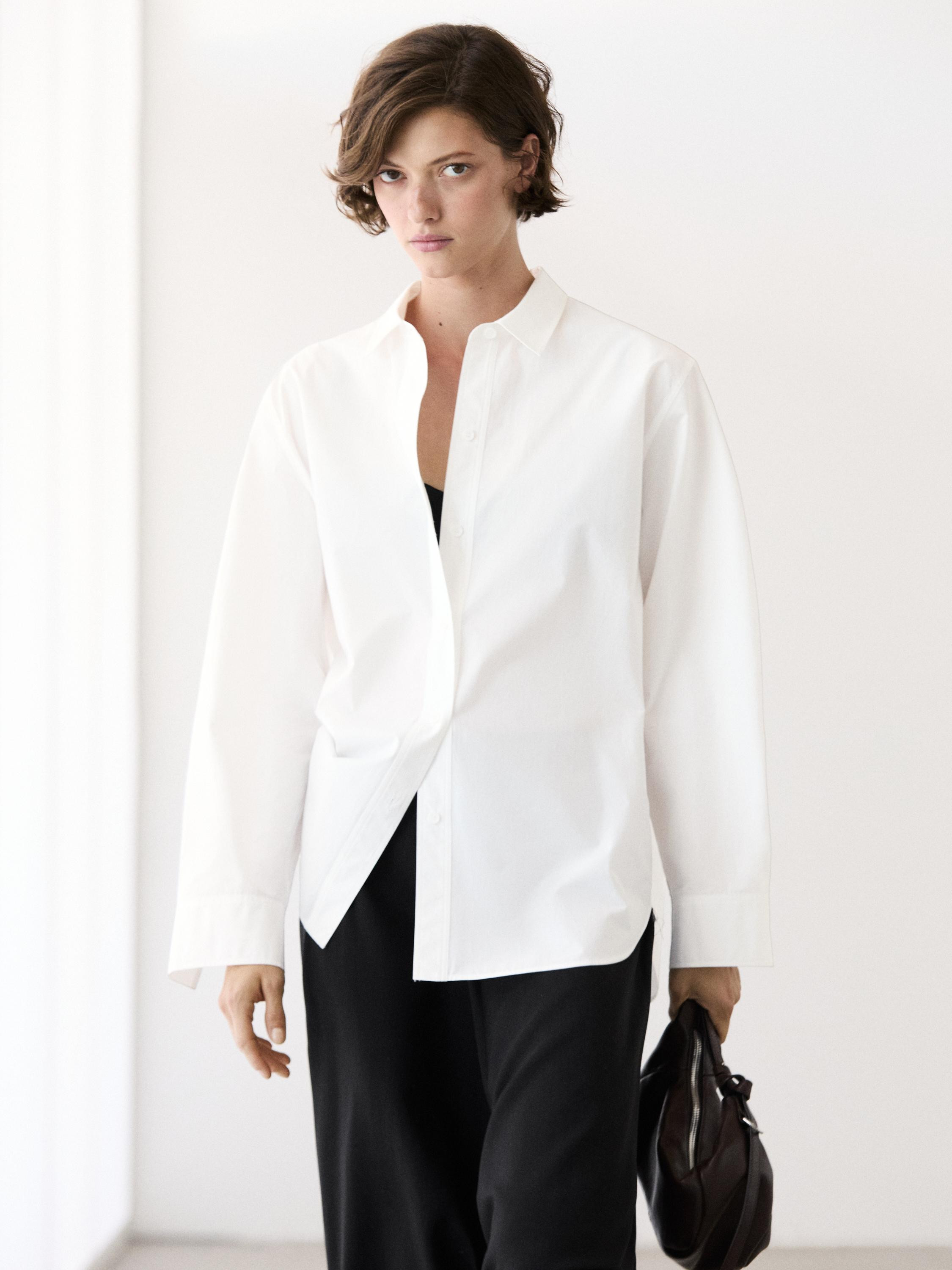 100% cotton poplin shirt | Massimo Dutti UK