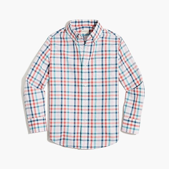 Boys' long-sleeve patterned washed shirt | J.Crew Factory