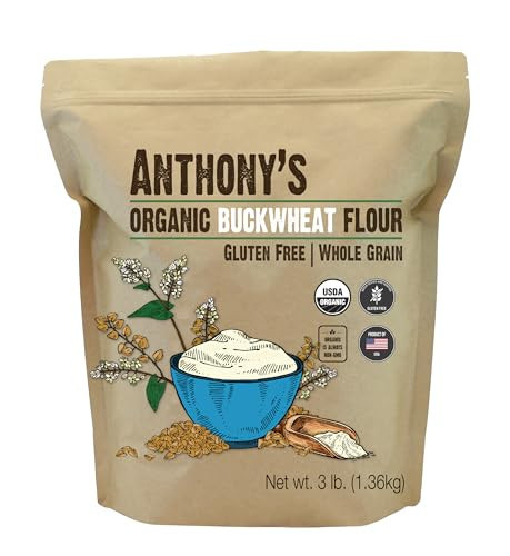 Anthony's Organic Buckwheat Flour, 3 lb, Grown in the USA, Gluten Free, Vegan | Amazon (US)