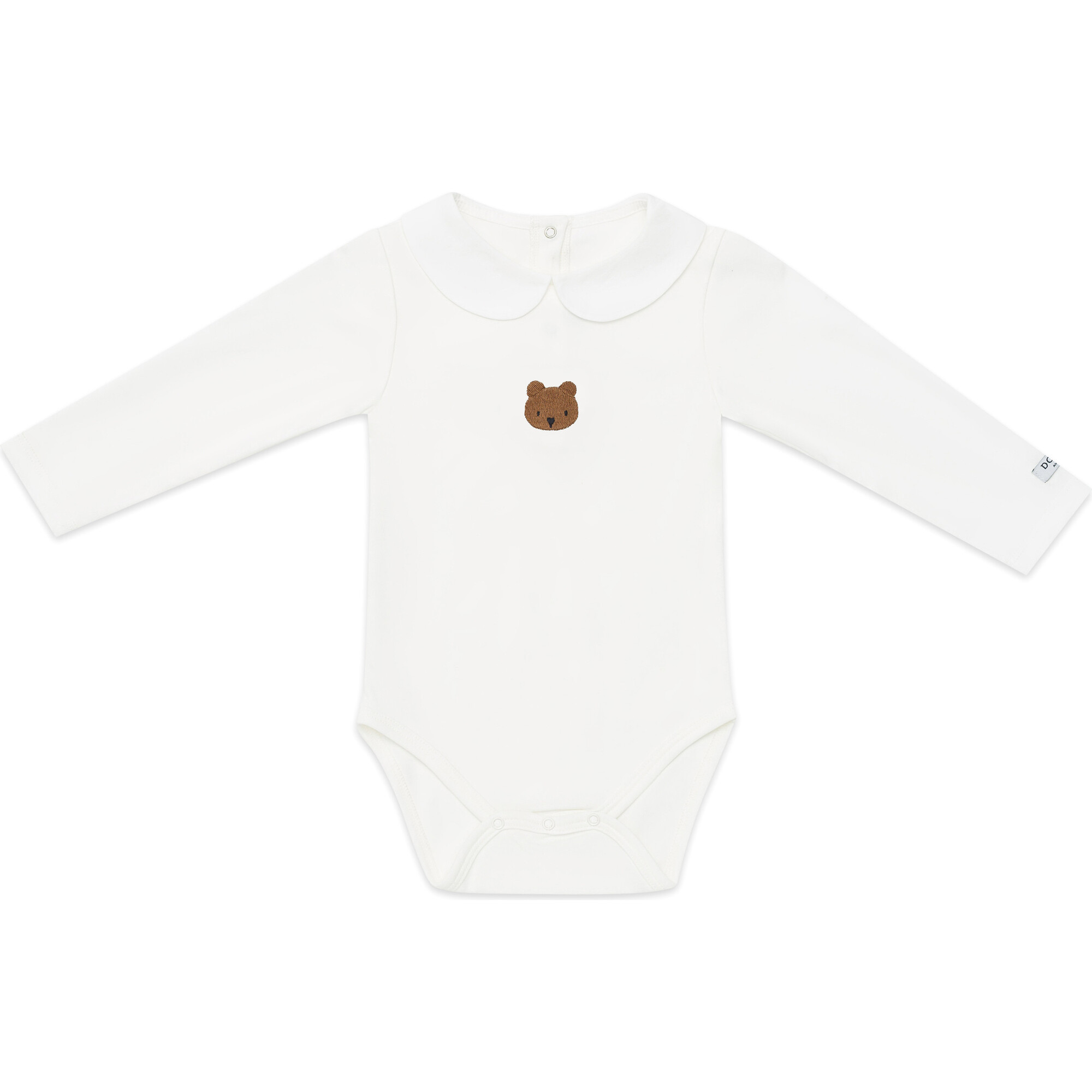 Davo Bear Long Sleeve Bodysuit, Off-White | Maisonette