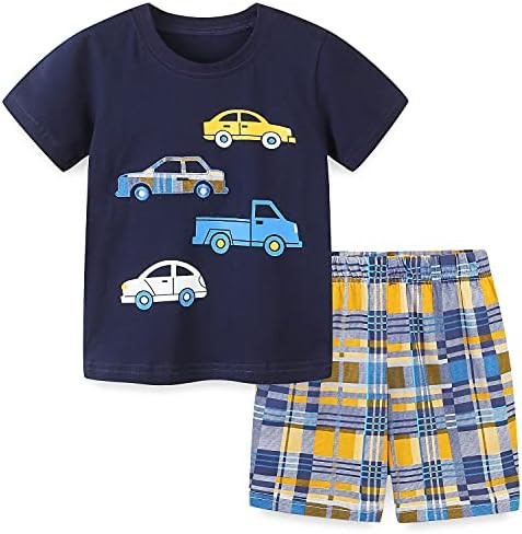 Bumeex Toddler Boy's Short Sleeve T-Shirt and Short Outfit Set 2-7T | Amazon (US)