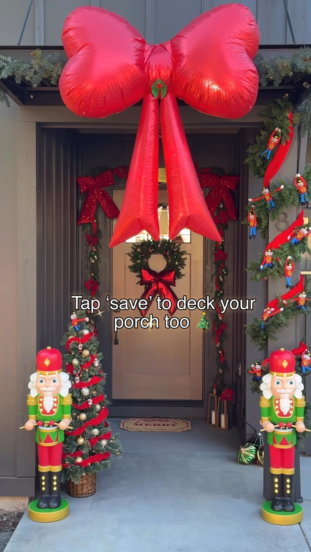 🎀 It all started with a giant red bow… and ended with a Nutcracker porch that glows with holiday magic. ✨

From setup to sparkle, every detail came together to make this porch feel straight out of a storybook — nutcrackers, garlands, and all.

#NutcrackerChristmas #ChristmasPorchDecor #OrientalTrading #ChristmasDIY #FrontPorchGoals #HolidayHomeDecor #ChristmasDecorInspo #HolidayFrontDoor

#LTKHoliday #LTKHome #LTKSeasonal