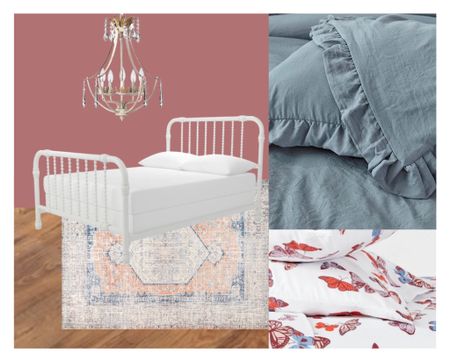 Bedroom, comforter, sheets, rug, light fixture, bed 

#LTKhome #LTKsalealert