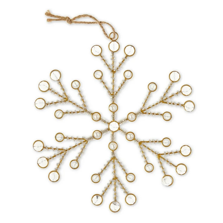 My Texas House Beaded Snowflake Hanging Ornament Decoration, 10 inch | Walmart (US)
