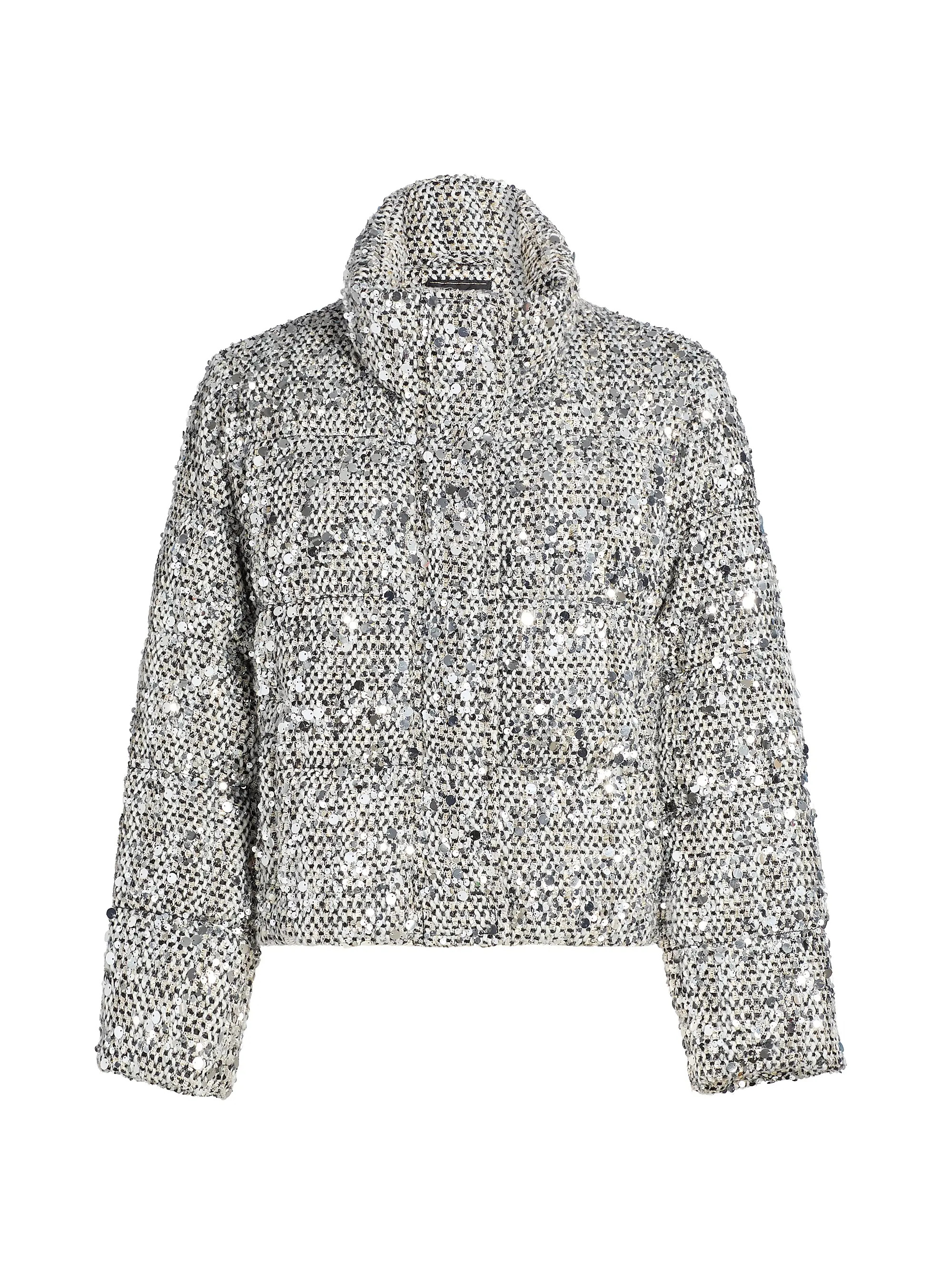 Hayes Sequined Tweed Puffer Jacket | Saks Fifth Avenue