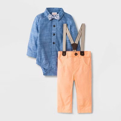Baby Boys' Chambray Top & Bottom Set - Cat & Jack™ Blue 0-3M | Target