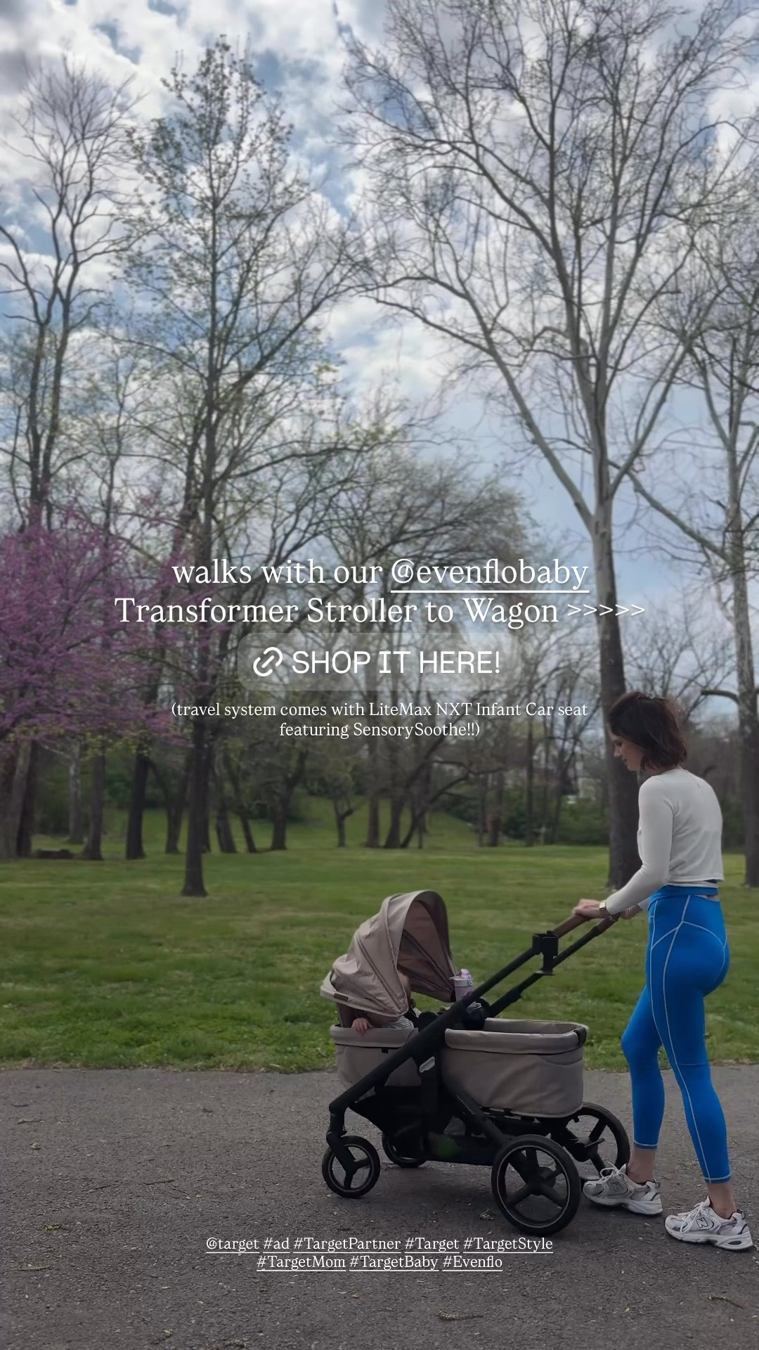#ad mom win: finding a stroller system that doesn’t leave you guessing on what might work down the line because it already does it all!!! the @evenflobaby Transformer Stroller to Wagon Travel System with the LiteMax NXT Infant Car Seat featuring SensorySoothe! 
available @target and to shop through my @shop.ltk! 
#targetpartner #Target #evenflo #TargetBaby #targetmom #targetstyle