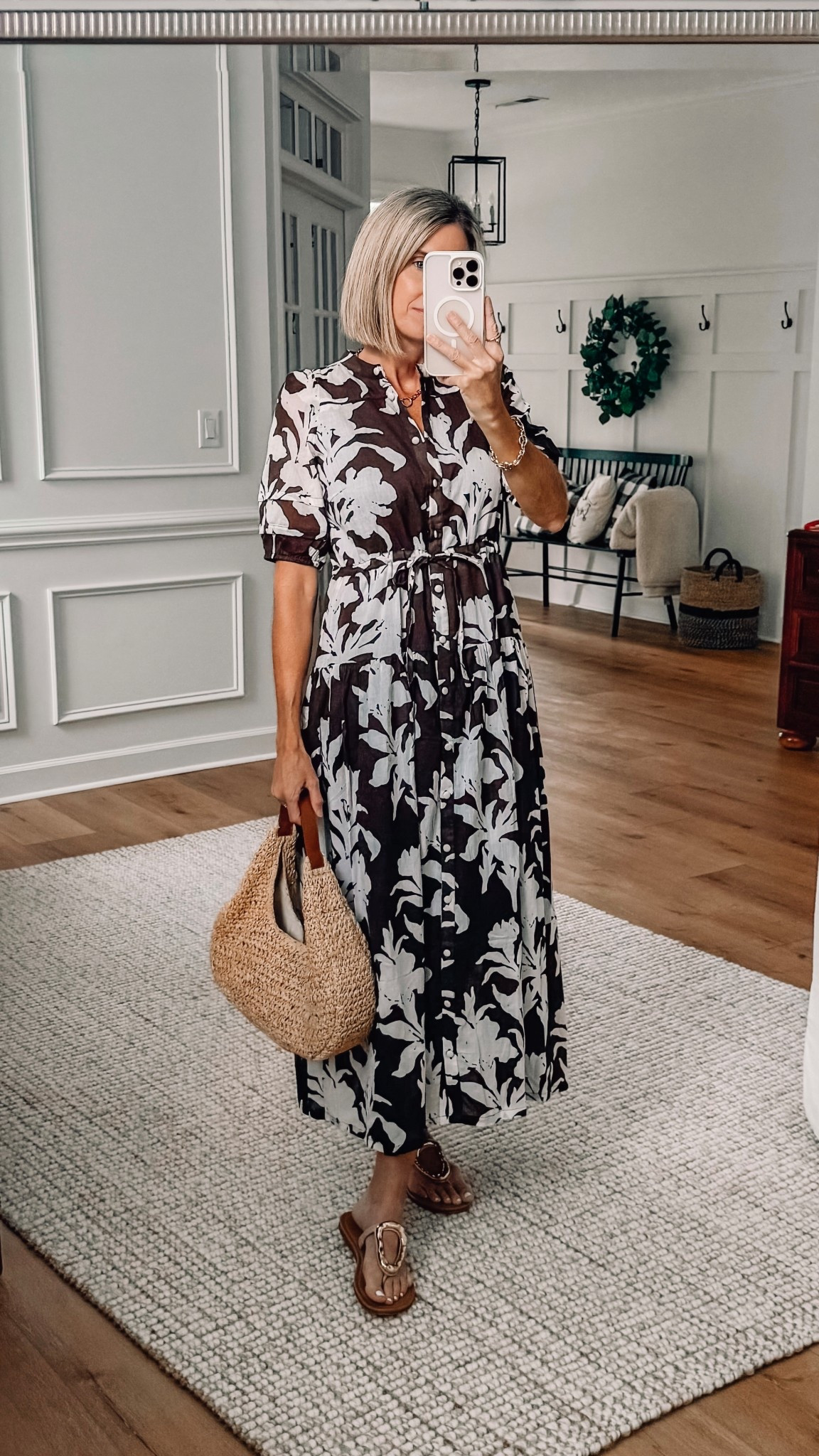 This beautiful dress is made of 100% organic cotton. The print is so pretty for fall! Has a button front and adjustable tie waist. A bit of a splurge but worth every penny! Would be so cute with chocolate brown flats or boots to take it through winter. Wearing a small. 

#LTKStyleTip #LTKOver40 #LTKSeasonal