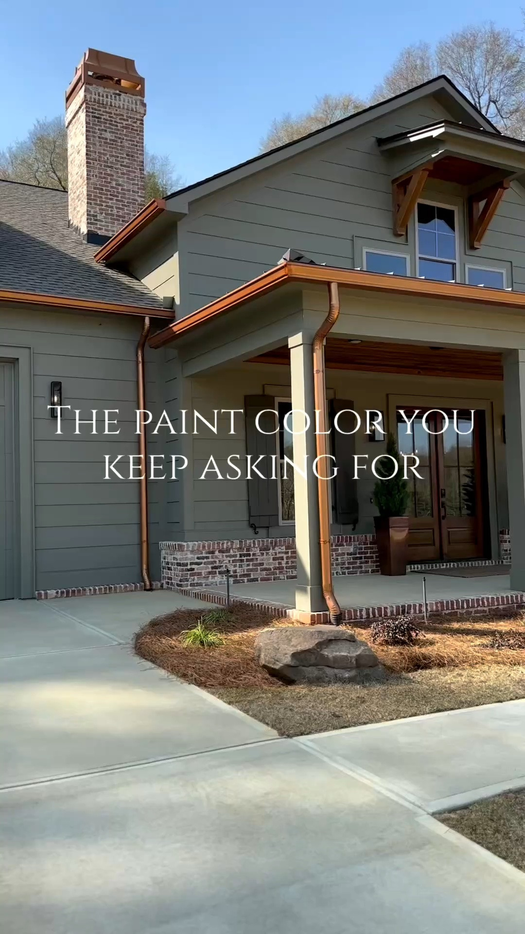 House Body: Gunsmith Grey 
Accent: Urbane Bronze 
Gutters: copper metallic
Living room: black fox

#LTKHome #LTKU #LTKSaleAlert