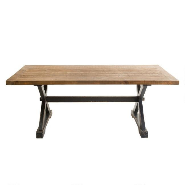 Winona Natural and Black Reclaimed Pine Dining Table | World Market
