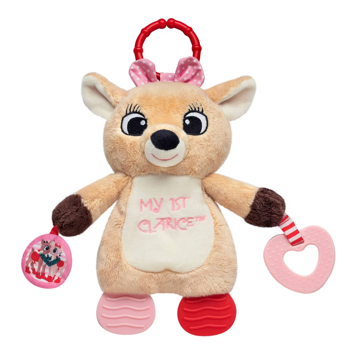 Rudolph the Red-Nosed Reindeer 10" Clarice Crib Activity Toy with Teether - Christmas | Target