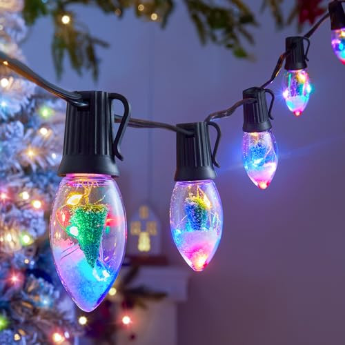 C9 LED Christmas Lights Outdoor, 45 Ft C9 String Lights with 40 Shatterproof LED Bulbs, 3 Light Mode, Connectable Waterproof Christmas Tree Lights for Outside Indoor Holiday Garden Decor, Multicolor | Amazon (US)