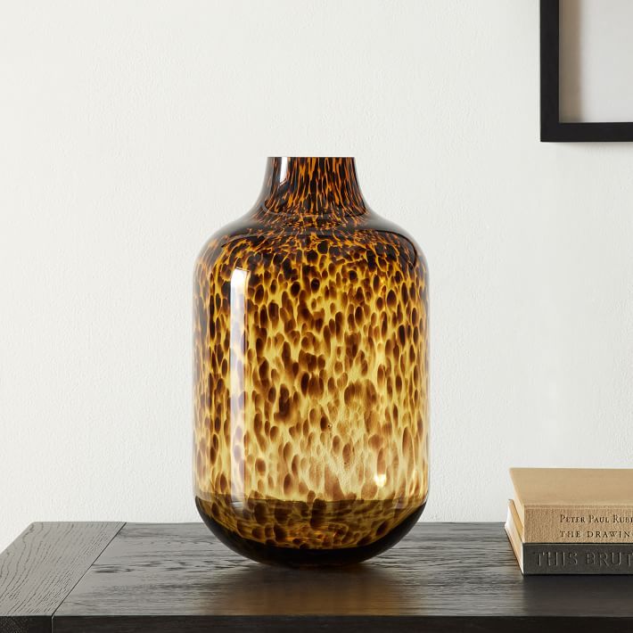 Mari Glass Vases - Tortoise | West Elm (US)