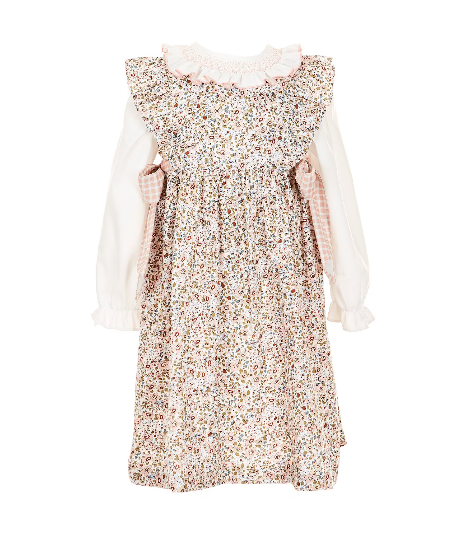 Little Girls Long Sleeve Floral Side-Bow Dress | Dillard's