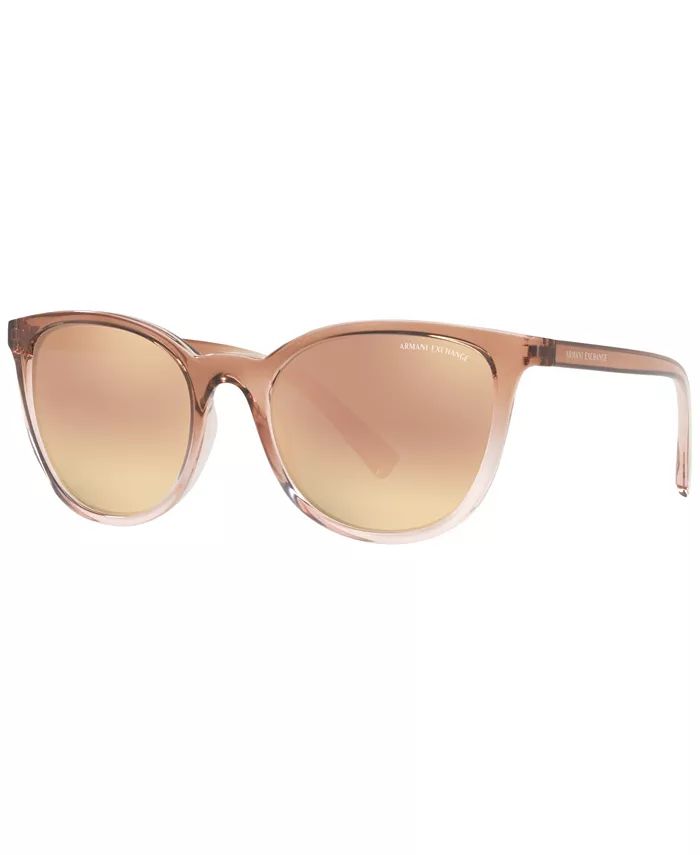 A|X Armani Exchange Women's Low Bridge Fit Sunglasses, AX4077SF 56 - Macy's | Macy's