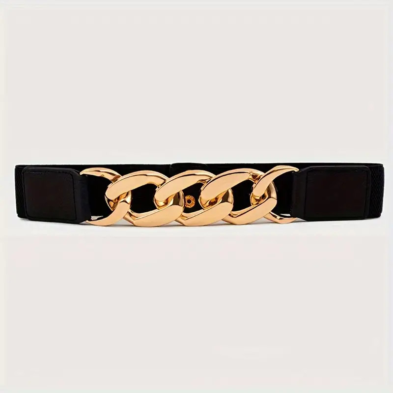 Golden Chain Decor Corset Belt Elastic Classic Waist Belt Pants Dress Accessories For Women | Temu Affiliate Program