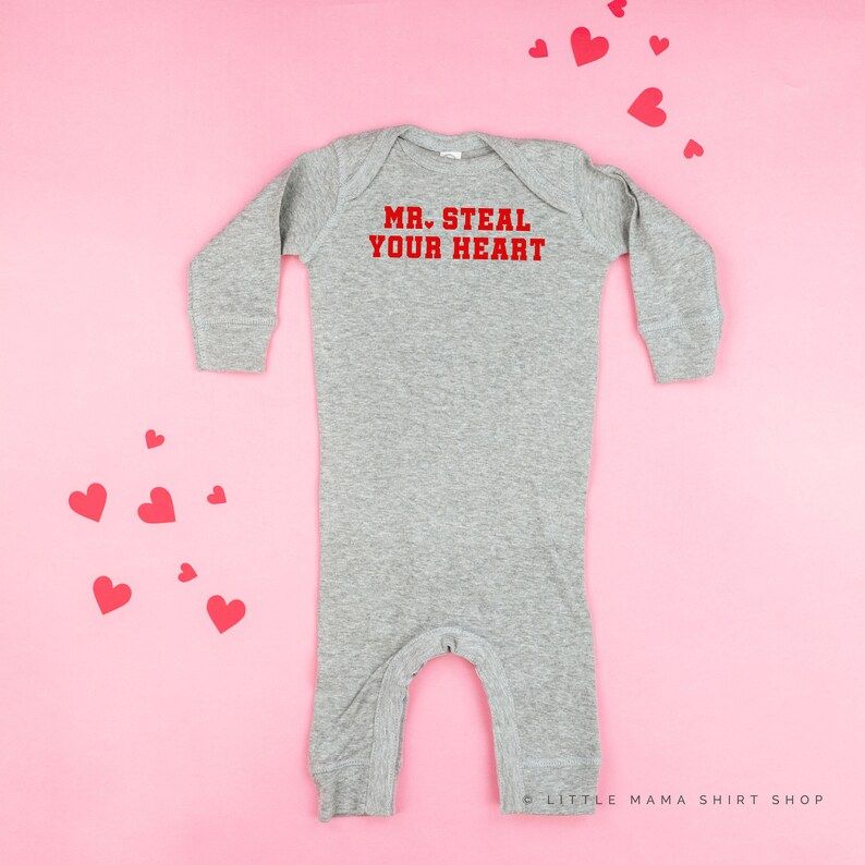 Mr. Steal Your Heart - One Piece Baby Sleeper | Valentine Pajama | Valentine's Day Onesie | Valen... | Etsy (US)