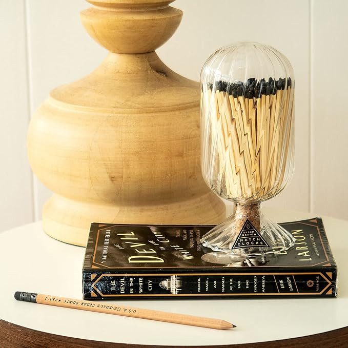 Amazon.com: Skeem Design Glass Helix Match Cloche - Black Tipped Matches (Medium) : Health & Hous... | Amazon (US)