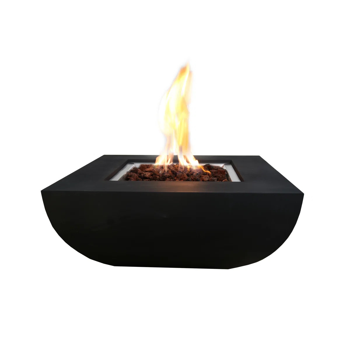 Jaymie 34" Outdoor Concrete Fire Table 50,000 BTU - Includes Lava Rocks & PVC Cover | Wayfair North America