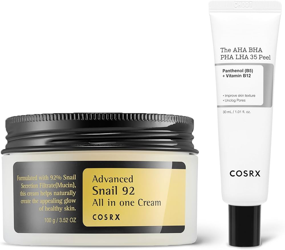 COSRX Chemical Exfoliation for Sensitive Skin- Snail 92% Moisturizer & AHA BHA PHA LHA Peeling Ge... | Amazon (US)