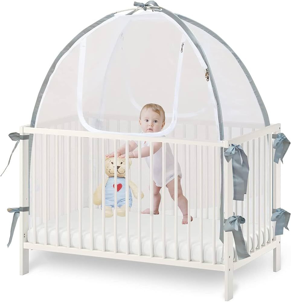 Baby Crib Tent Safety Net, Durable Strong Self-Locking Zippers, Protects from Climbing Out and, I... | Amazon (US)