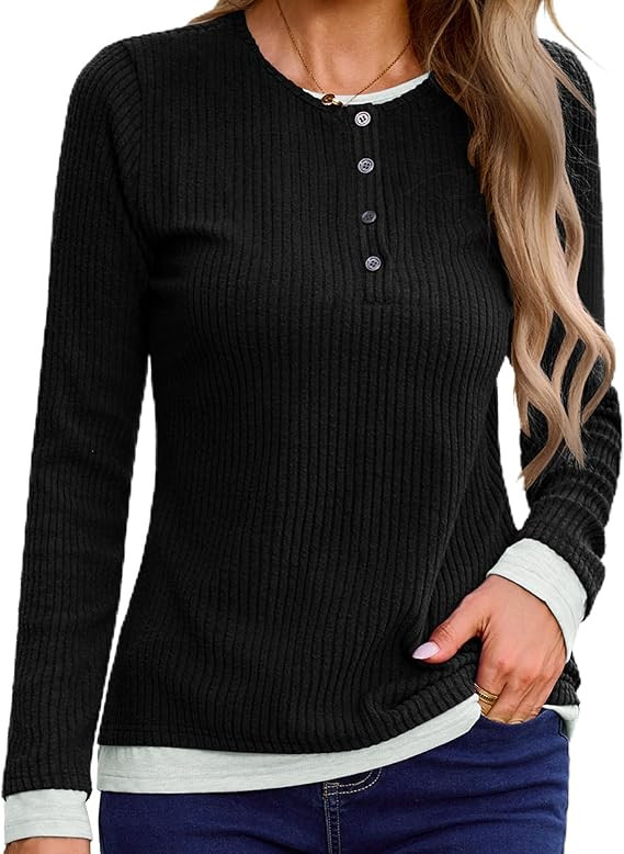 Gardenwed Sweater for Women Long Sleeve Shirts Tunic Tops Women Loose Fit Sweaters Trendy 2025 | Amazon (US)