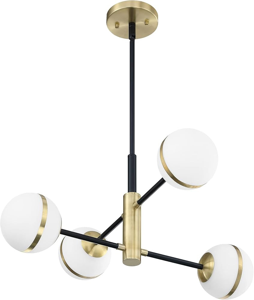 Dolaimy House 4 Lights Gold Modern Kitchen Island Pendant Light 4.7 Inch Frosted Glass Brushed Br... | Amazon (US)