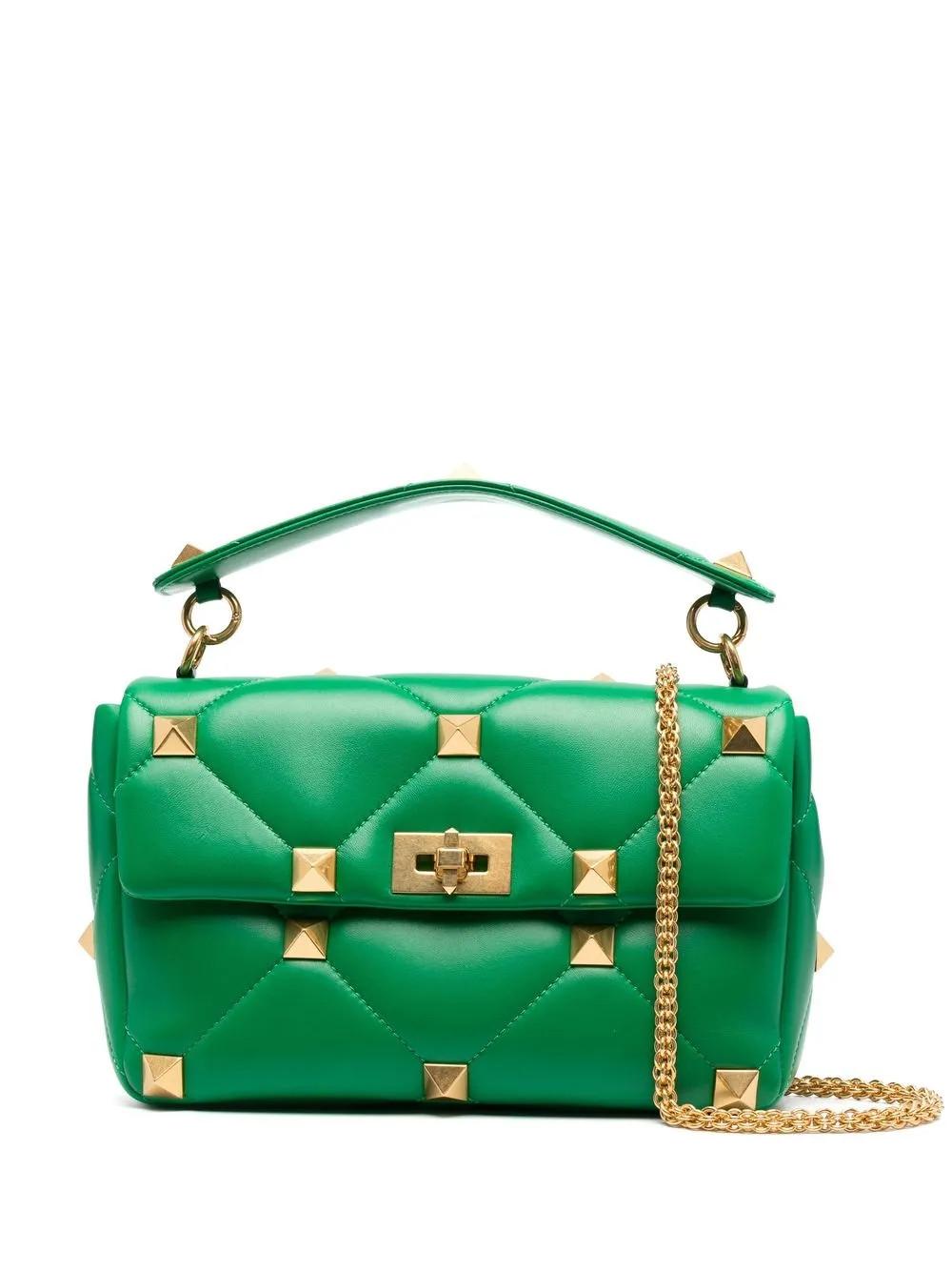 Roman Stud quilted shoulder bag | Farfetch Global