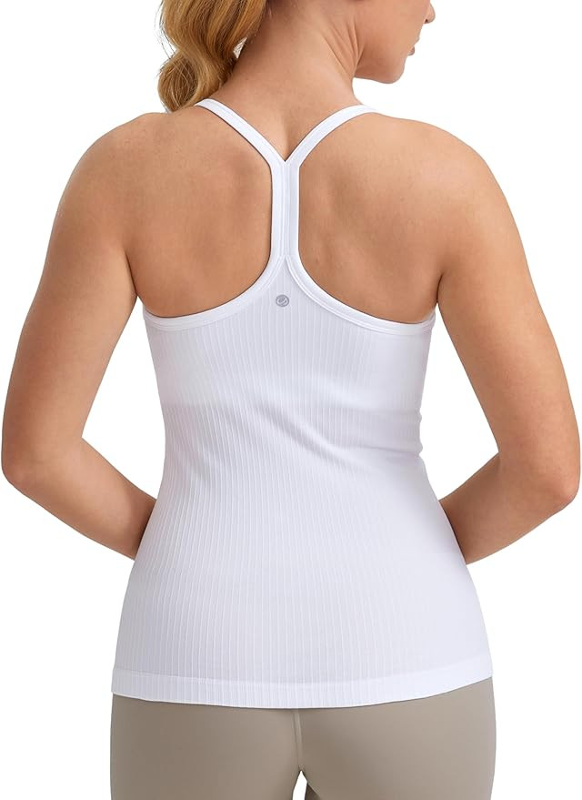 CRZ YOGA Seamless Workout Tank Tops for Women Racerback Athletic Camisole Sports Shirts with Buil... | Amazon (US)