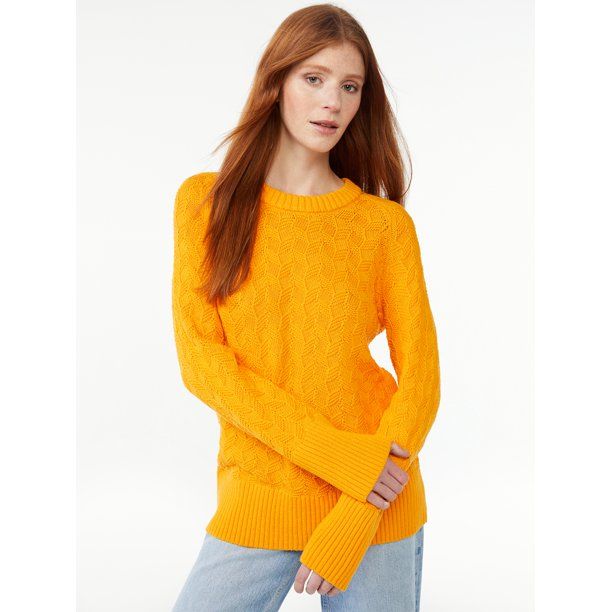 Free Assembly Women's Textured Crewneck Sweater, Midweight | Walmart (US)