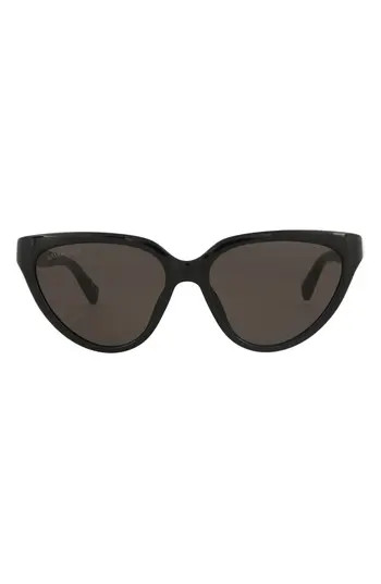 Balenciaga 56mm Cat Eye Sunglasses in Black Black Grey at Nordstrom Rack | Nordstrom Rack