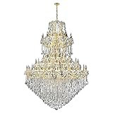 Worldwide Lighting Maria Theresa Collection 84 Light Gold Finish Crystal Chandelier 72" D x 96" H Fi | Amazon (US)