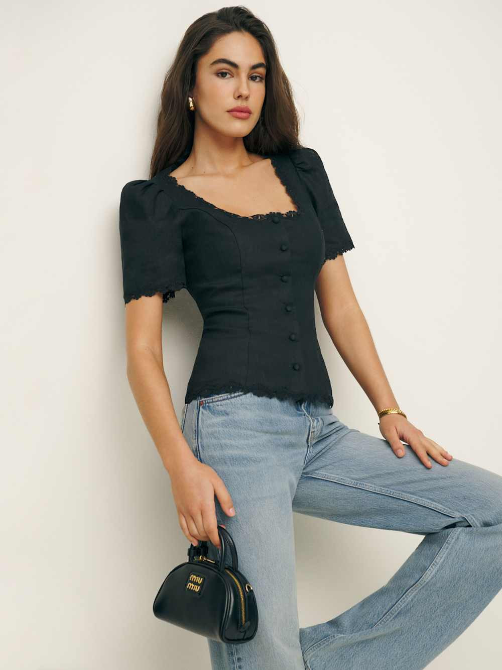 Anabella Linen Top | Reformation (Global)