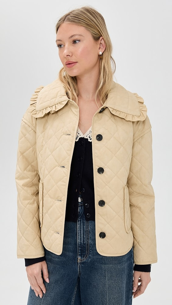 Ruffled Collar Quilted Jacket | Shopbop