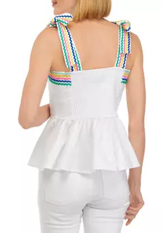 Crown & Ivy™ Women's Sleeveless Ric Rac Peplum Top | Belk