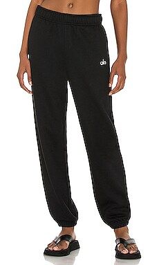 alo Accolade Sweatpant in Black & Chrome from Revolve.com | Revolve Clothing (Global)