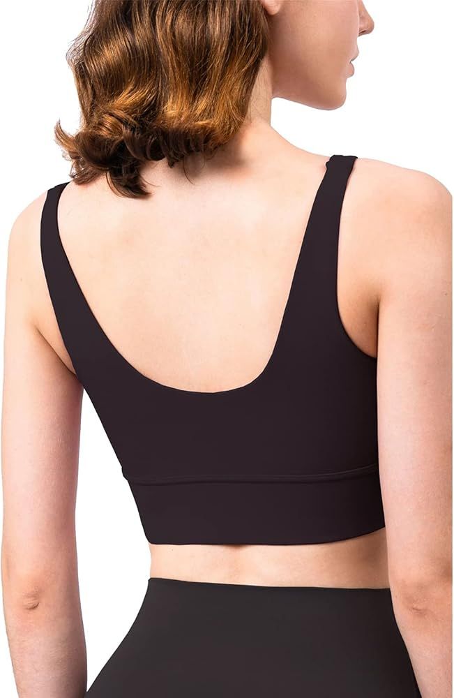 Relexioga Sports Bra for Women, Longline Padded Crop Tank Tops for Yoga, Workout | Amazon (US)