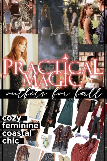 Practical Magic is an October must watch movie. Everything about this movie is cozy, romantic and heart warming including the fashion! The movie came out in 1998 and has been a staple in my movie collection ever since. In this post, I’m going to take style inspiration from the outfits of Practical Magic and pull together some really fun pieces that are high on good witch vibes! Be warned, this post might inspire you to eat chocolate cake for breakfast, light candles with your breath and indulge in midnight margaritas!