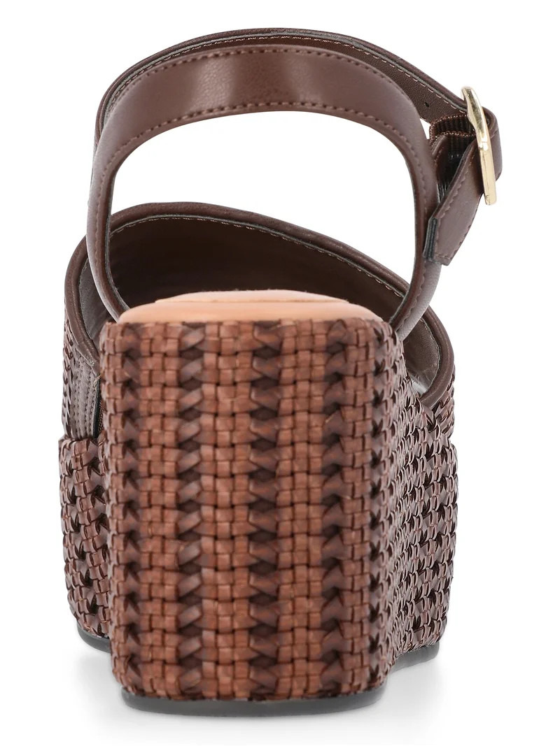 Time and Tru Women's Woven Wedge Heel Sandals | Walmart (US)