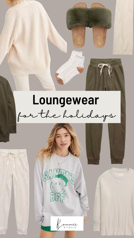 Cozy loungewear for the holidays! Is your family one of the lucky ones that wear pajamas all day long on Christmas? Get comfy with waffle joggers, soft sweaters and Santa sweatshirts from Aerie! Lots of these pieces are on sale now 🎄Lounge Set | Holiday Pajamas | Holiday Loungewear | Joggers | Sweater | Christmas Sweatshirt

#LTKHoliday #LTKcurves #LTKSeasonal