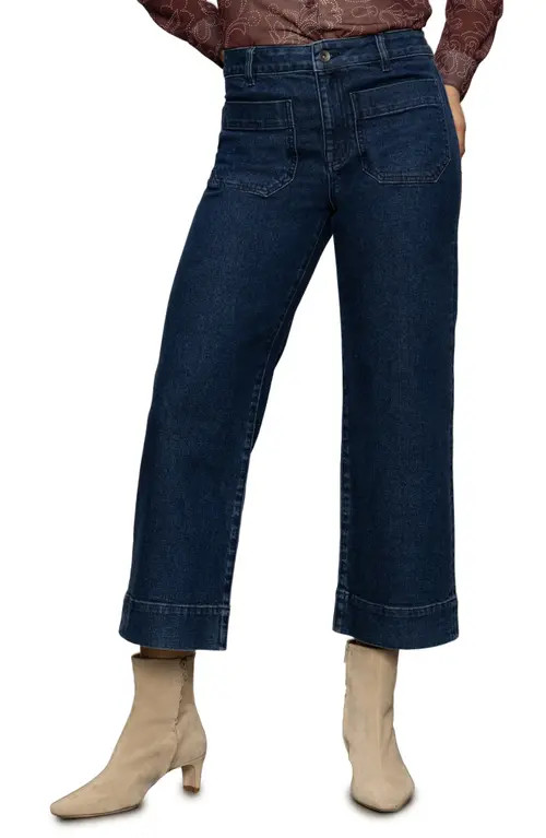 Sanctuary The Marine Patch Pocket Crop Wide Leg Jeans in Aspen at Nordstrom, Size 28 | Nordstrom