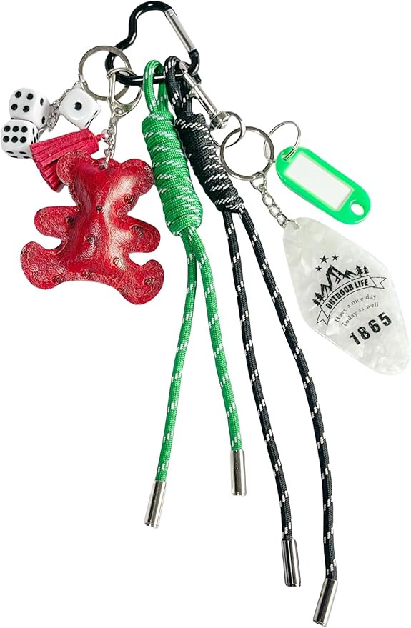 Cute Keychain, Hand-Woven Nylon Rope Bag Charm, Bear Bag Accessories Charms for Handbag Backpack ... | Amazon (US)