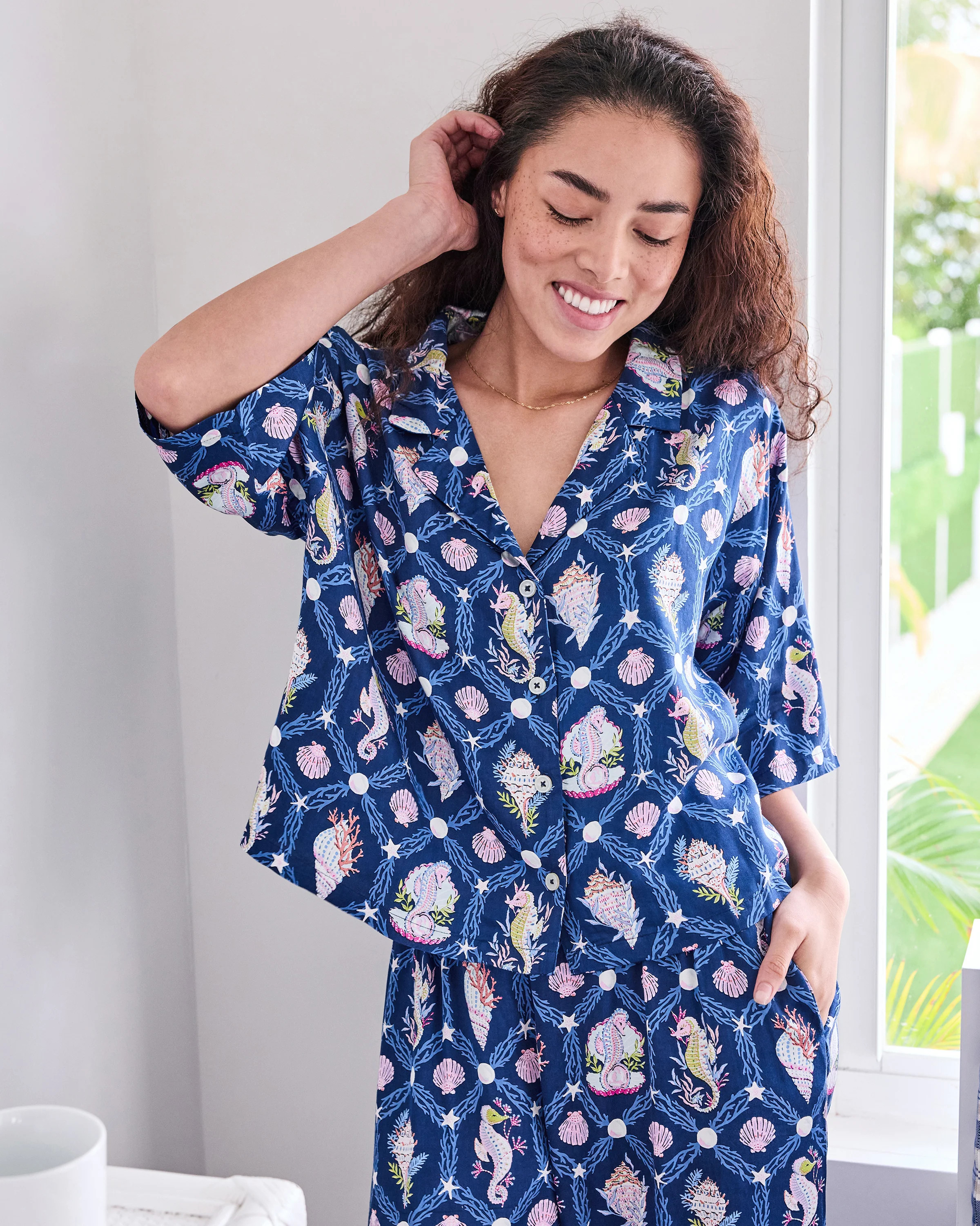 Underwater Enchantment - Eco Satin Wildest Dreams Set - Navy | Printfresh
