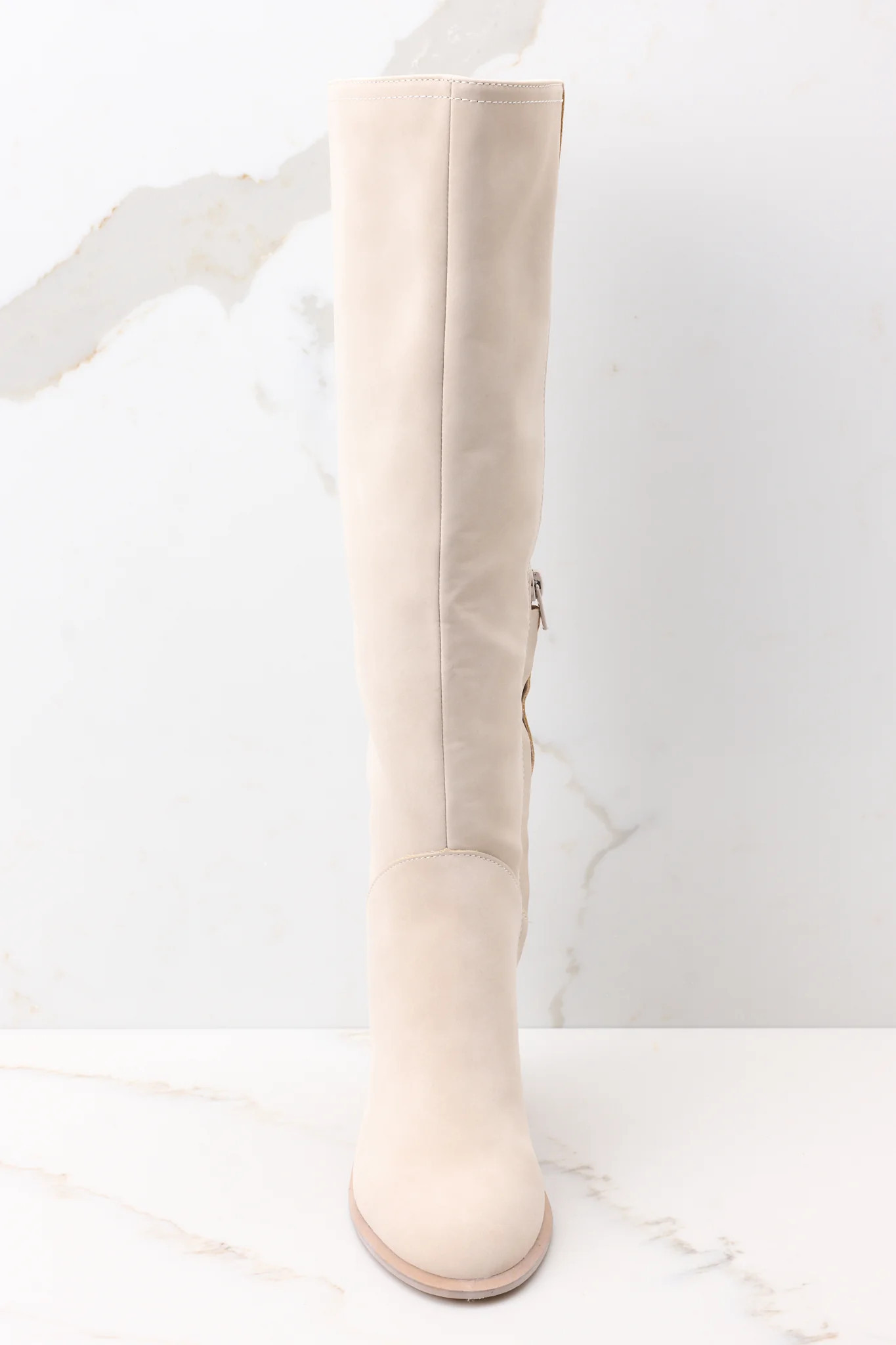 No Reason Not To Light Grey Boots | Red Dress 