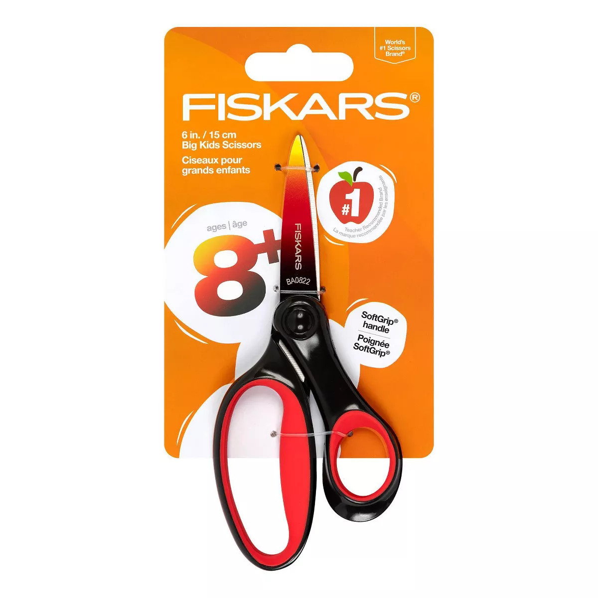 Fiskars Pointed-Tip Softgrip School Supplies Big Kids Scissors for Kids 8 to 11 - 6" Scissors Bla... | Target